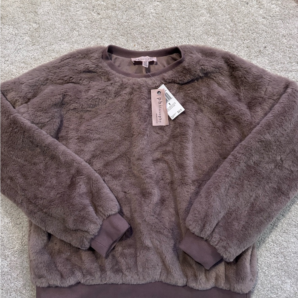 Philosophy Faux Fur Sweatshirt